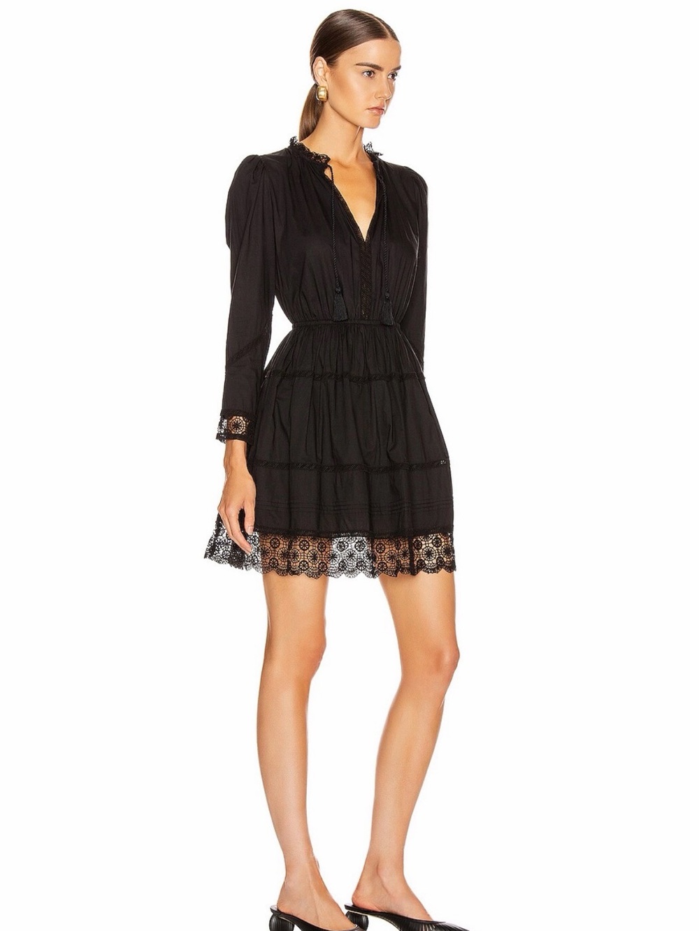Ulla Johnson Helene Dress | Black Cotton Lace Mini Dress | Size 2
